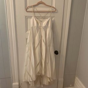 Milly Asymmetrical white strappy dress